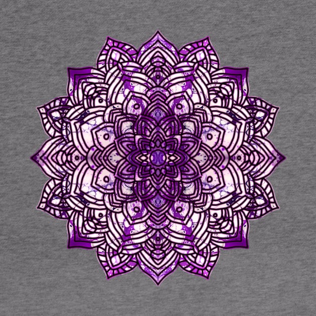 Violet/Lavender Paint Pour Mandala by Designs_by_KC